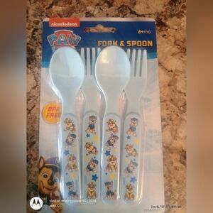 Nickelodeon Paw Patrol Blue Fork & Spoon Set New